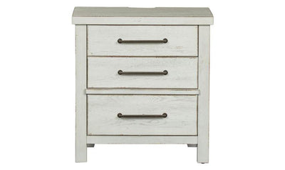 Modern Farmhouse 3 Drawer Nightstand-Nightstands-Leahyco