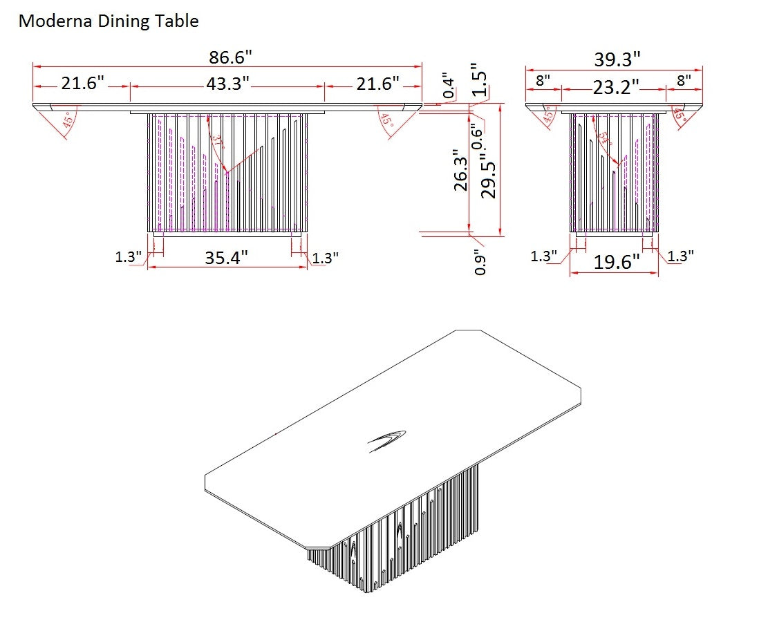 Moderna Dining Table-Dining Tables-Leahyco