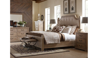 Monteverdi by Rachael Ray Complete Upholstered Low Post Bed, King 6/6-Beds-Leahyco