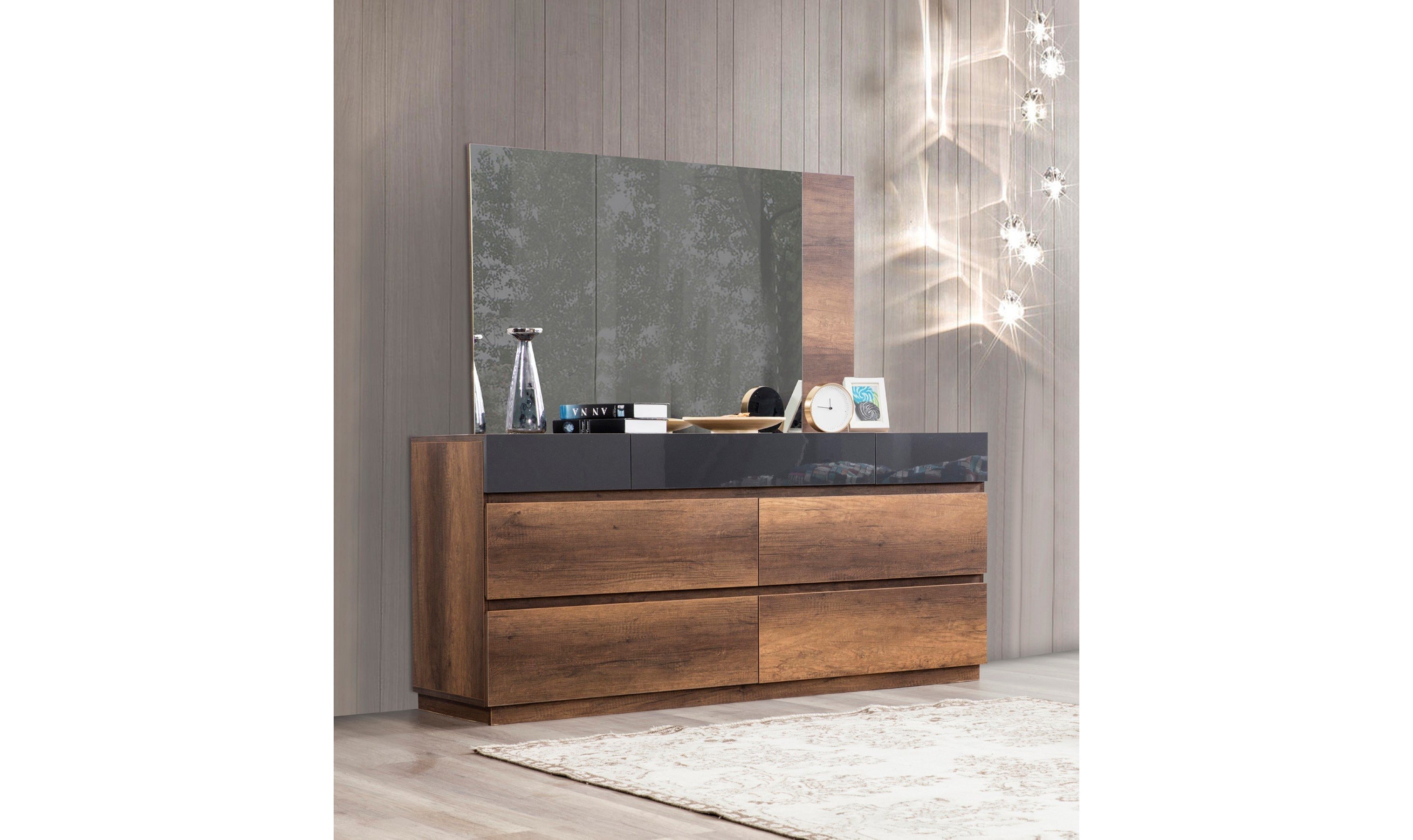 Opal Dresser & Mirror, Walnut-Dressers-Leahyco