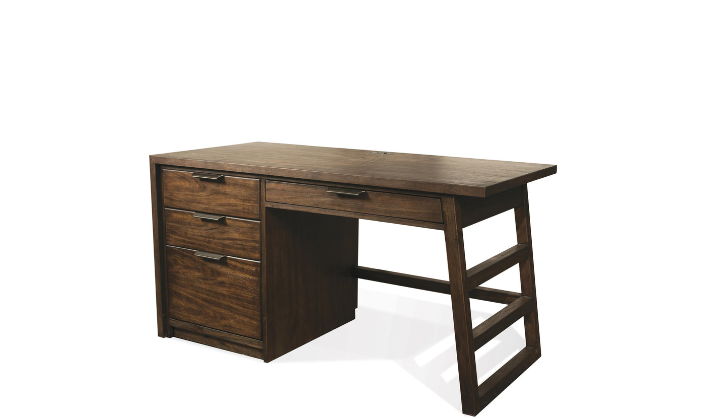 Perspectives Single Pedestal Desks - Brown-Desks-Leahyco