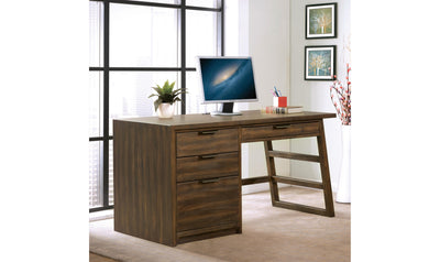 Perspectives Single Pedestal Desks - Brown-Desks-Leahyco