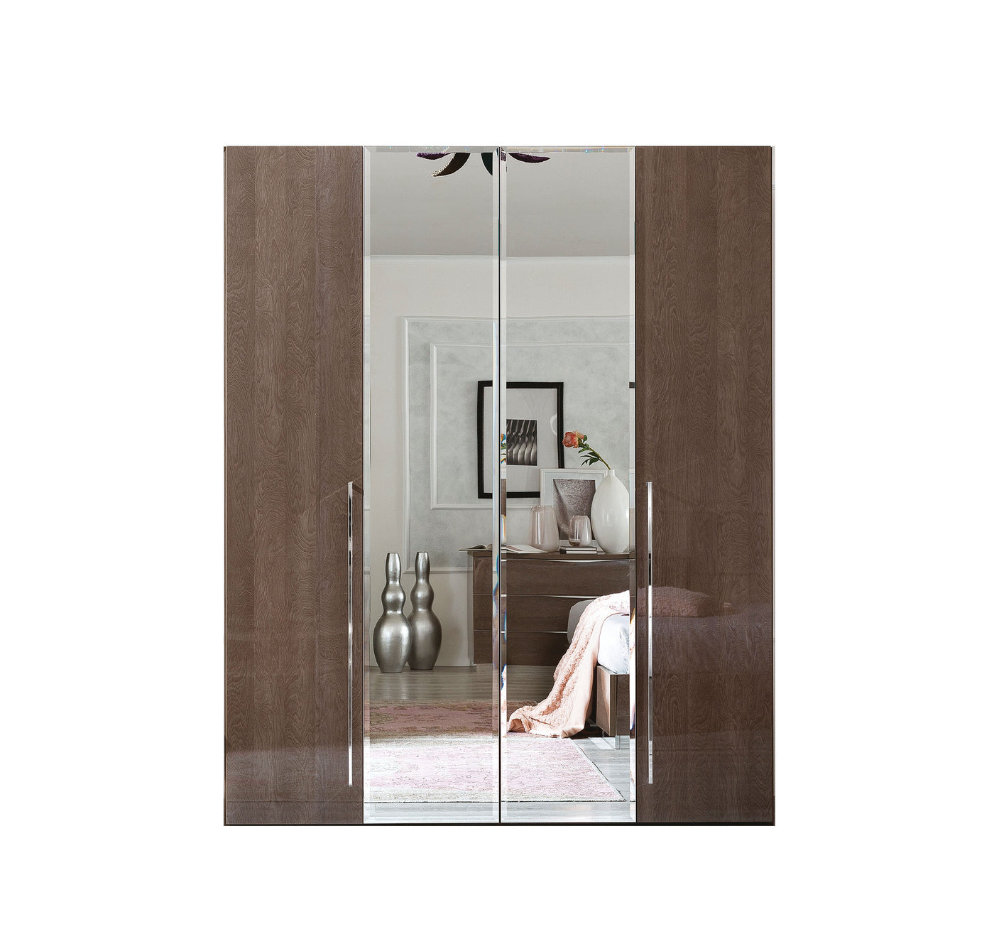 Platinum Wardrobe with Mirrors-Wardrobes-Leahyco