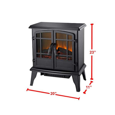 Alison Electric 20" Wood Stove Heater in Matte Black Finish-Fireplaces-Leahyco