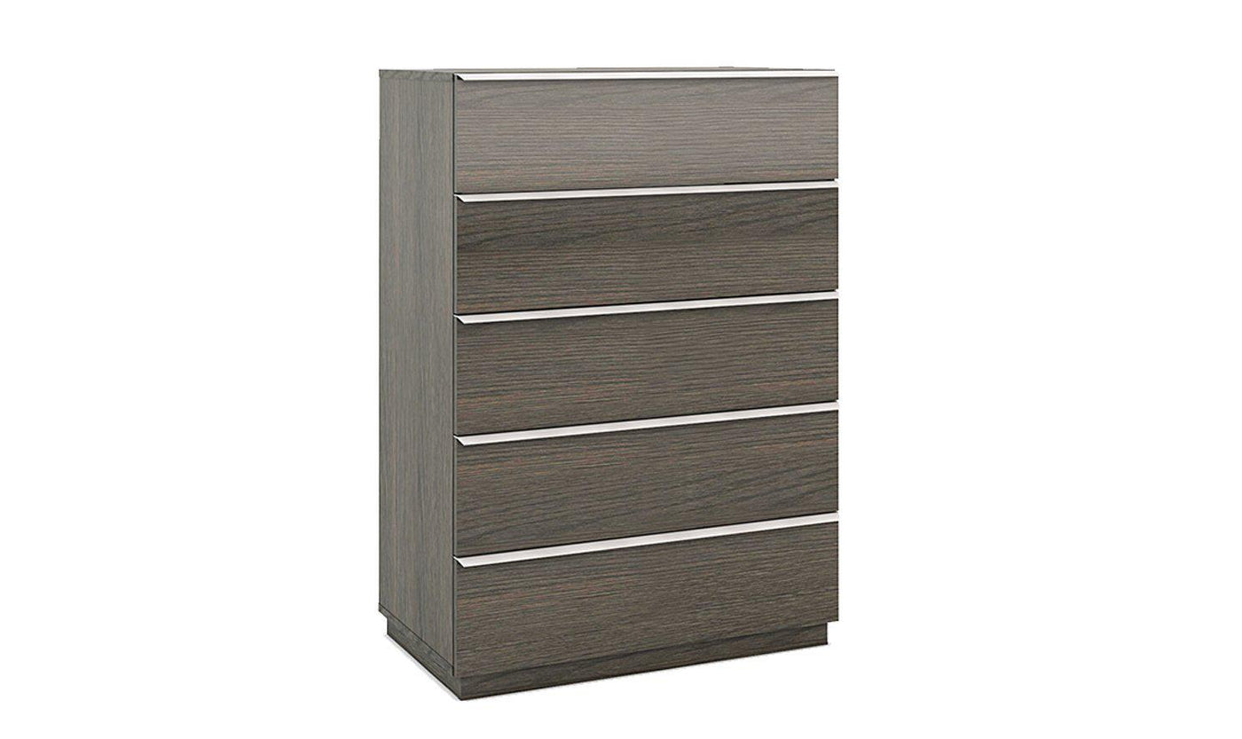 Porto 5-Drawer Chest, Ash Grey-Storage Chests-Leahyco