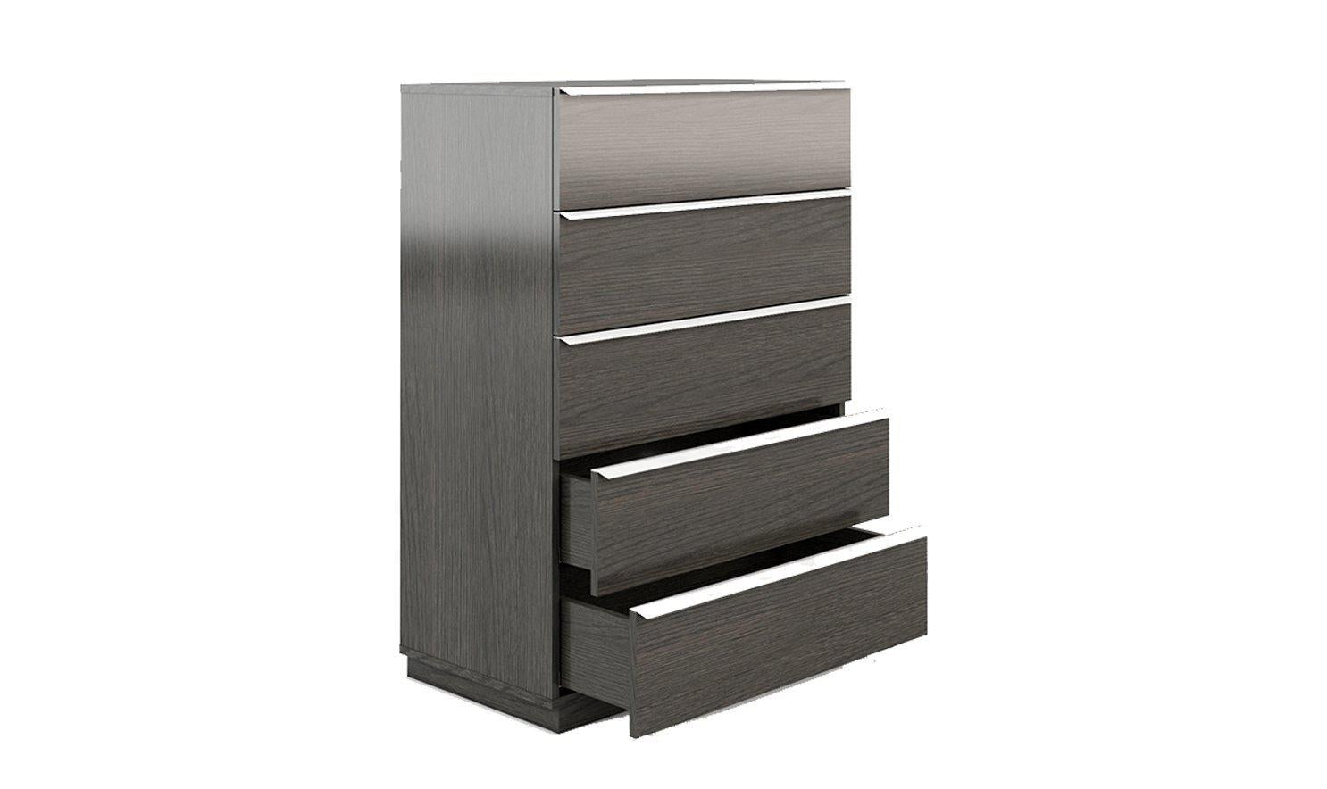 Porto 5-Drawer Chest, Ash Grey-Storage Chests-Leahyco