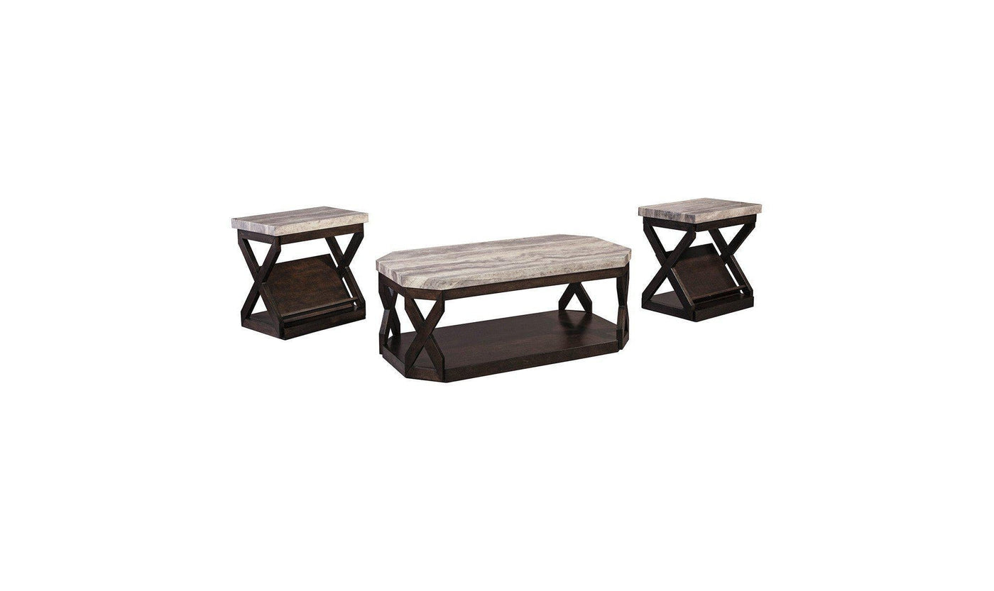 RADILYN (GRAYISH BROWN) Occasional Table Set (3/CN)-Coffee Table Sets-Leahyco