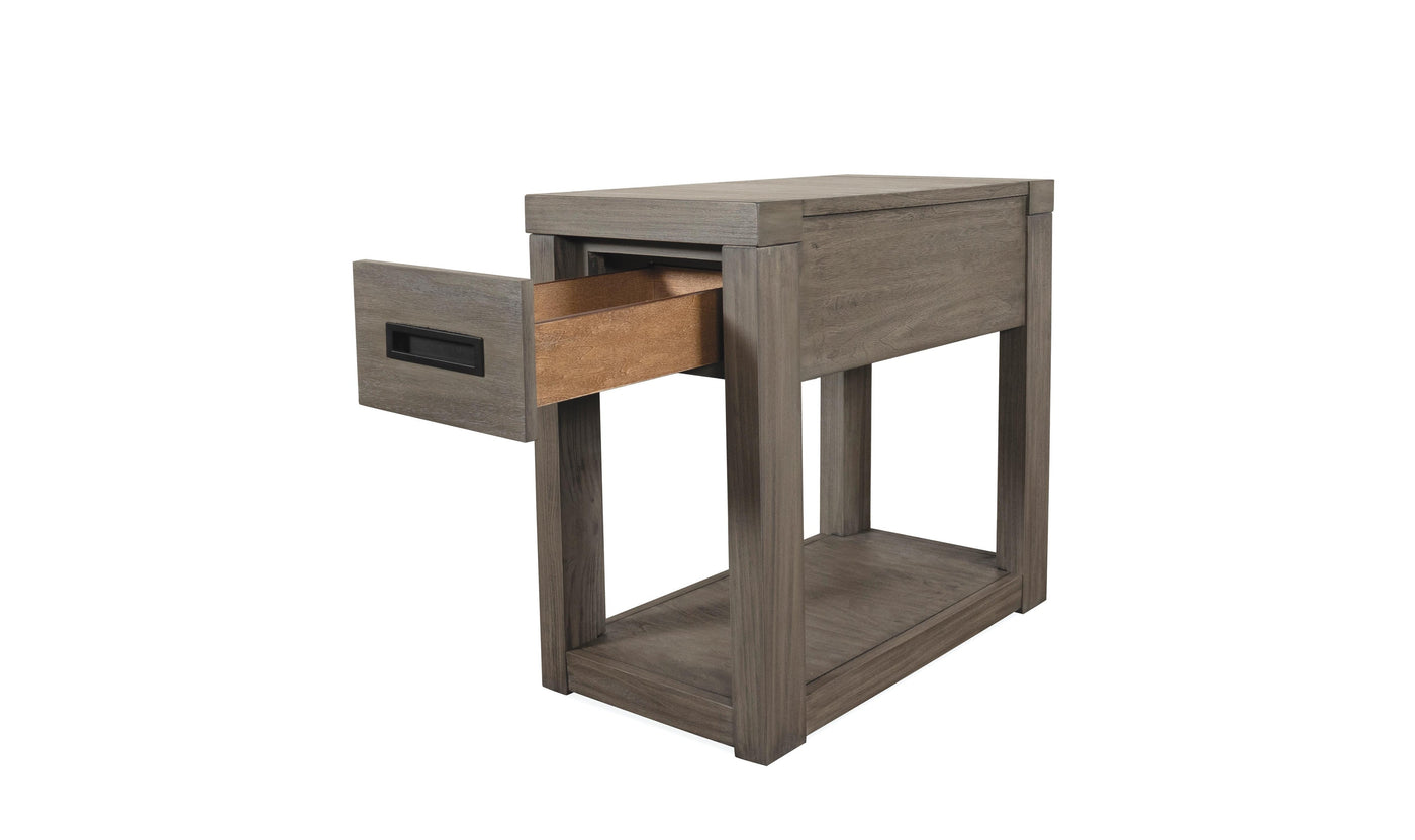 Riata Gray Chairside Table-End Tables-Leahyco