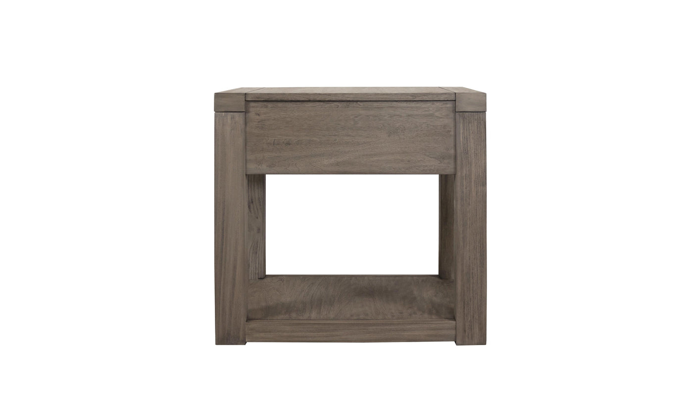 Riata Gray Chairside Table-End Tables-Leahyco