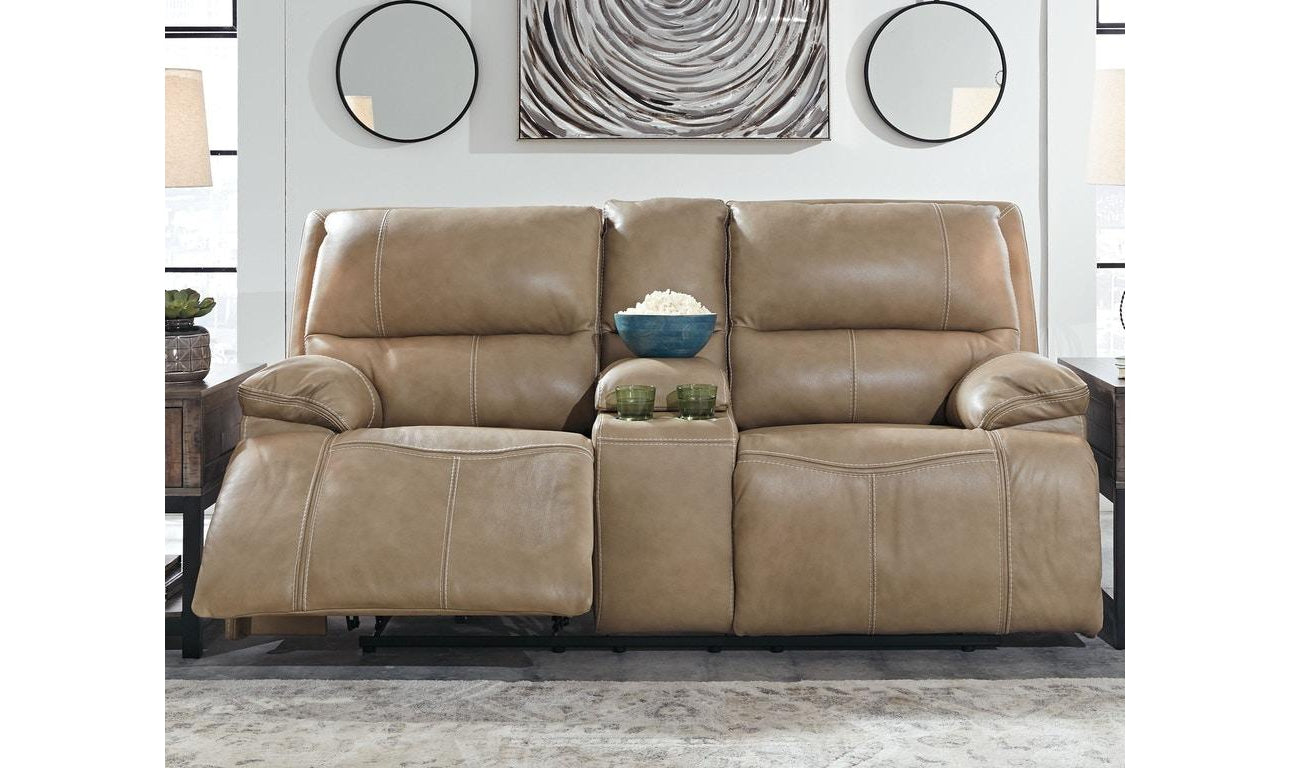 Ricmen Power Reclining Loveseat with Console-Loveseats-Leahyco