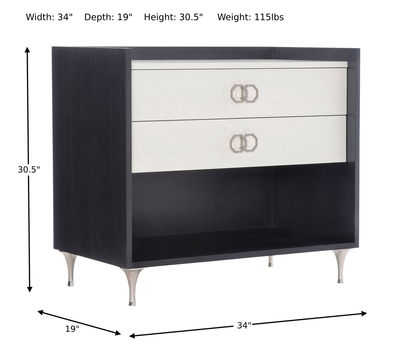 Silhouette Dual-Tone Nightstand-Nightstands-Leahyco