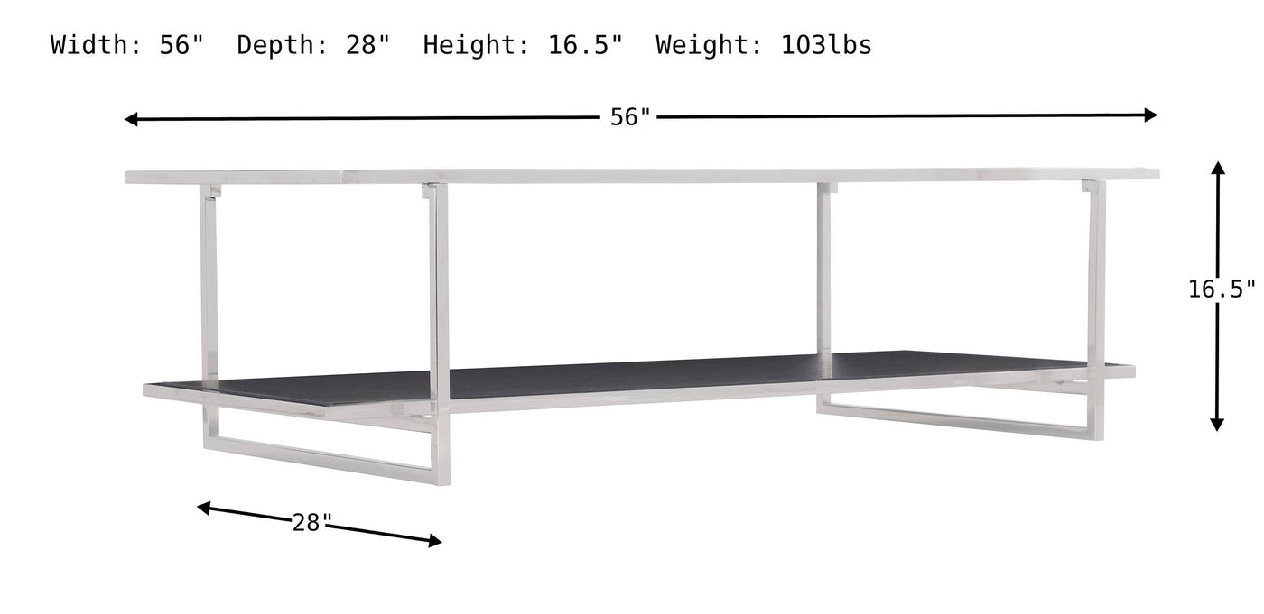 Silhouette Glass Top Cocktail Table-Coffee Tables-Leahyco