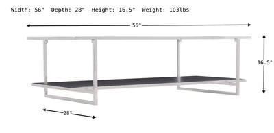 Silhouette Glass Top Cocktail Table-Coffee Tables-Leahyco