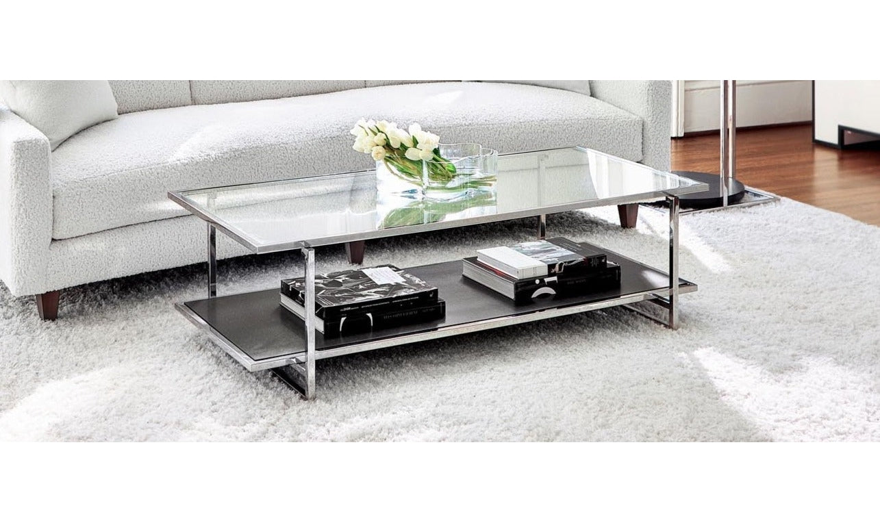 Silhouette Glass Top Cocktail Table-Coffee Tables-Leahyco