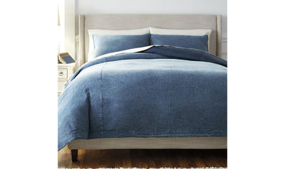 Solid Blue Duvet Cover Set-Beddings-Leahyco