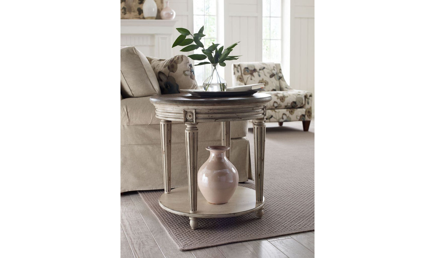 SOUTHBURY ROUND END TABLE-End Tables-Leahyco