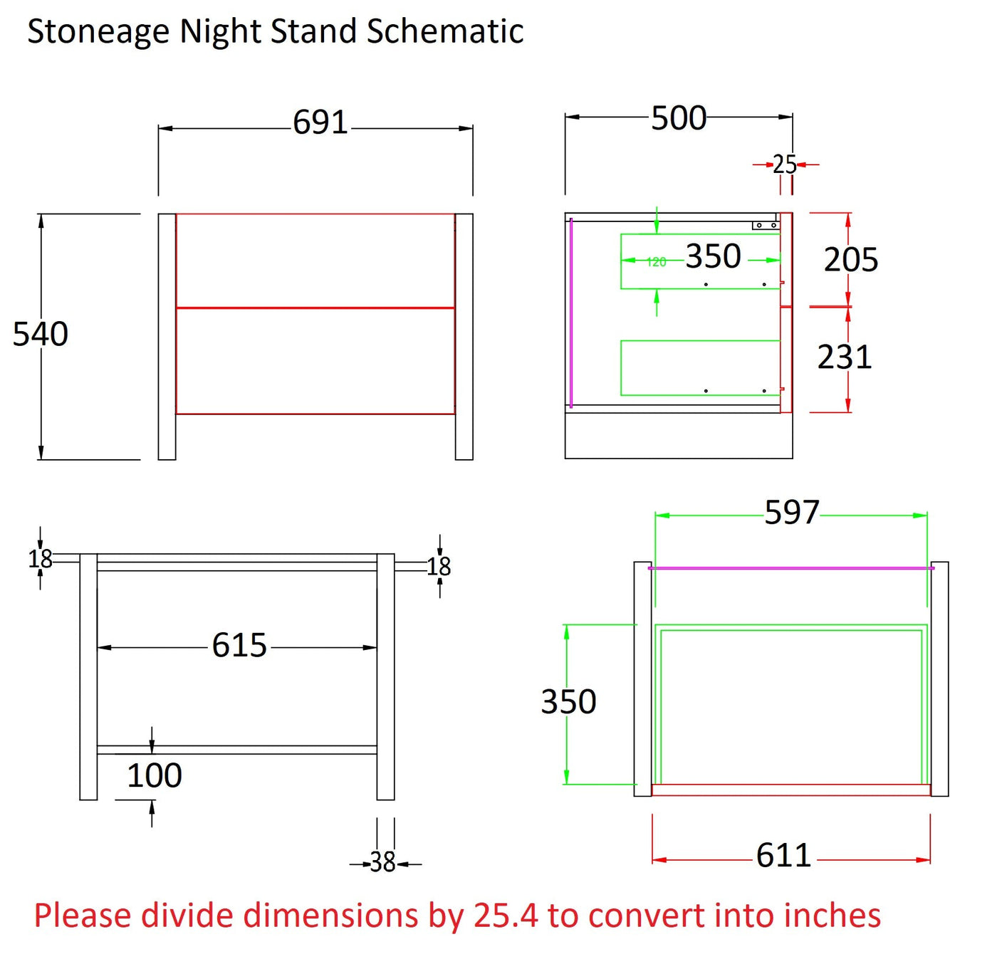 Stoneage Nightstand-Nightstands-Leahyco