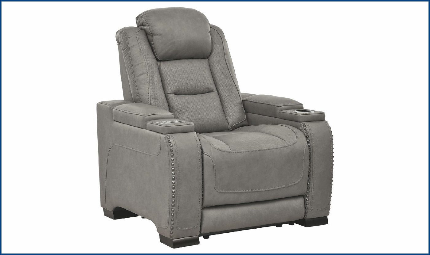 The Man-Den Power-Reclining Chair with Adjustable Headrest-Recliner Chairs-Leahyco