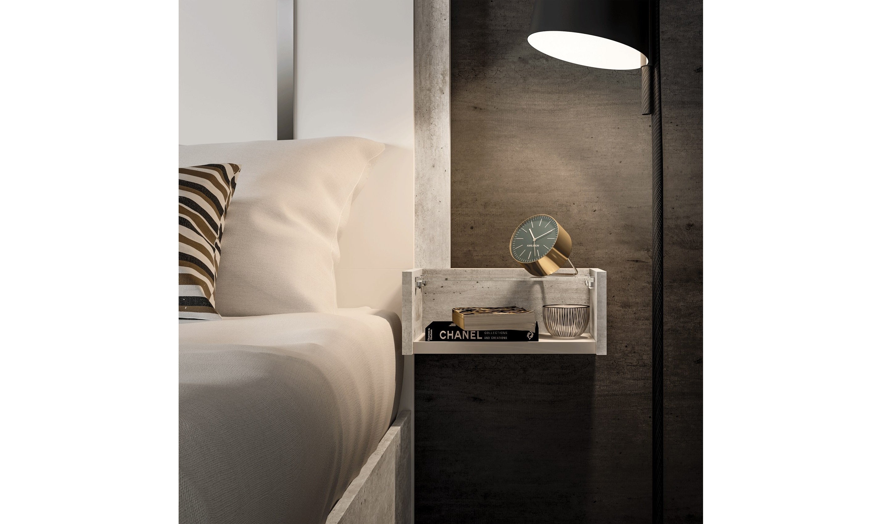 Treviso Floating Bedside Table-Nightstands-Leahyco