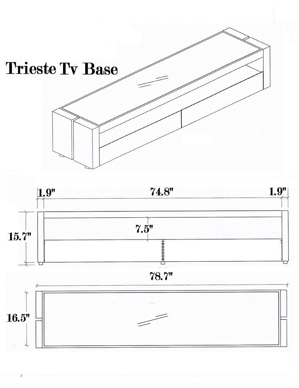 Trieste Modern Tv Base-Entertainment Centers & Tv Stands-Leahyco