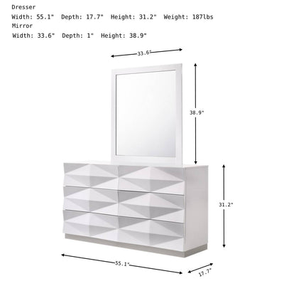 Verona Dresser with Mirror-Dressers-Leahyco