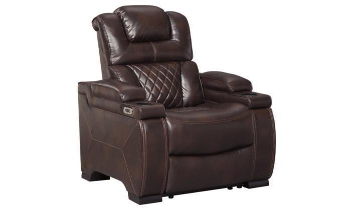 Warnerton Power Recliner Chair -Chocolate-Recliner Chairs-Leahyco