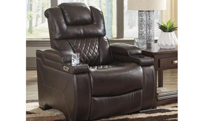 Warnerton Power Recliner Chair -Chocolate-Recliner Chairs-Leahyco