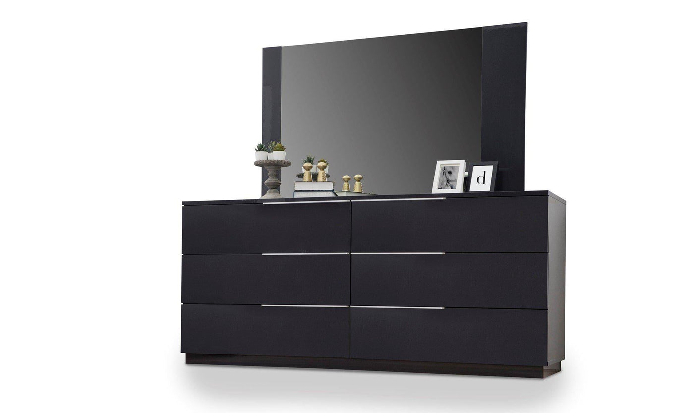 Warsaw 6-Drawer Dresser & Mirror, Grey-Dressers-Leahyco