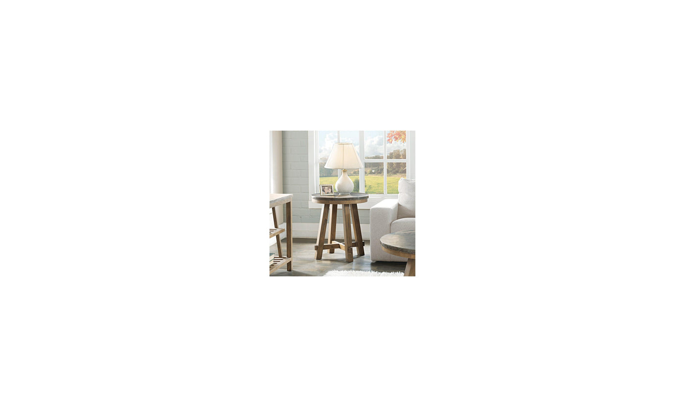 Weatherford Rnd End Tbl-base-End Tables-Leahyco