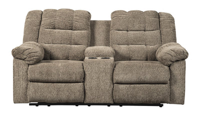 Workhorse DB Rec Loveseat w/Console-Loveseats-Leahyco